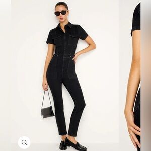 NWOT Good American Fit for Success Denim Jumpsuit Black